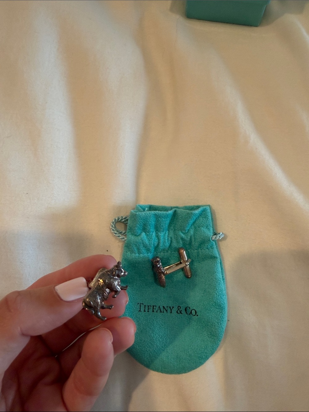 Vintage Tiffany & Co. Silver Bull Cufflinks - Men's Accessory